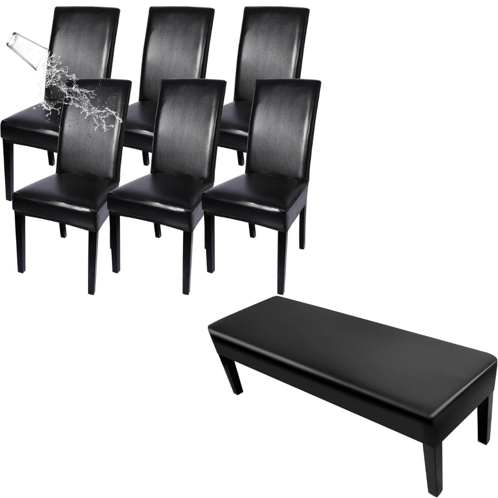 Waterproof PU Leather Dining Chair Covers Set of 6 Z3976