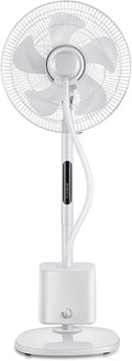 Oscillating Misting Pedestal Fan with Remote Control, 3-Speed, 3 L Water Tank, 16-inch, White Z33315