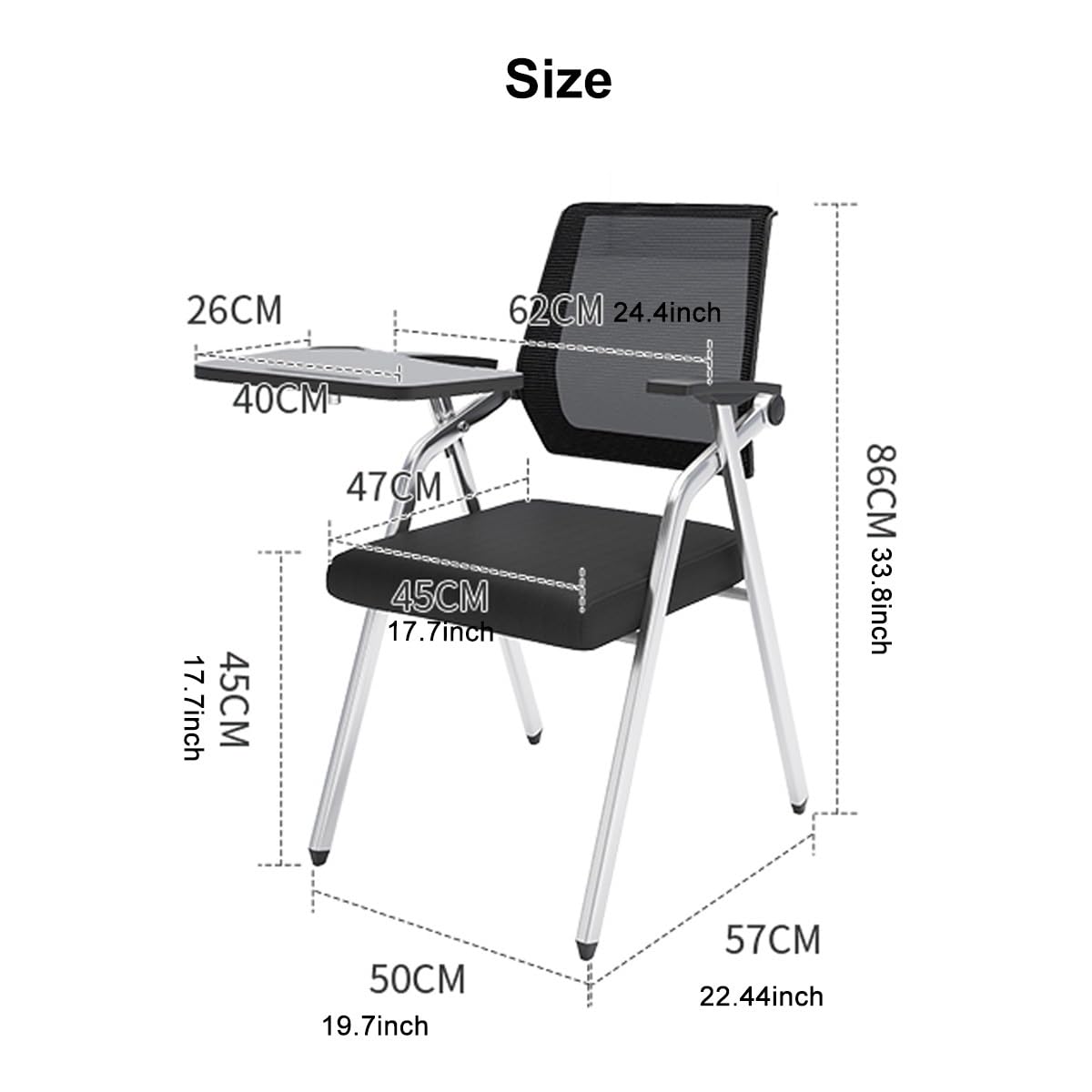 Mesh Guest Chair with Tablet Arm L276293
