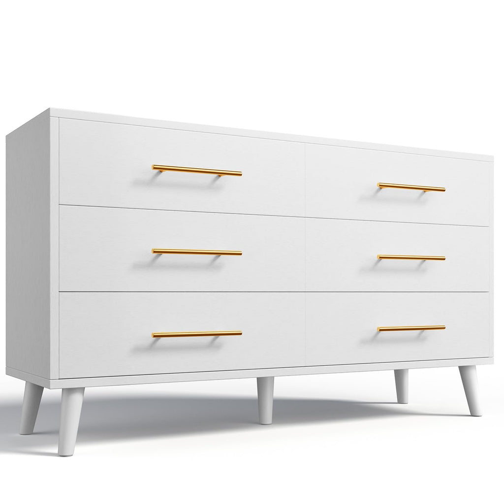 White 6 Drawer Wood Dresser U91371