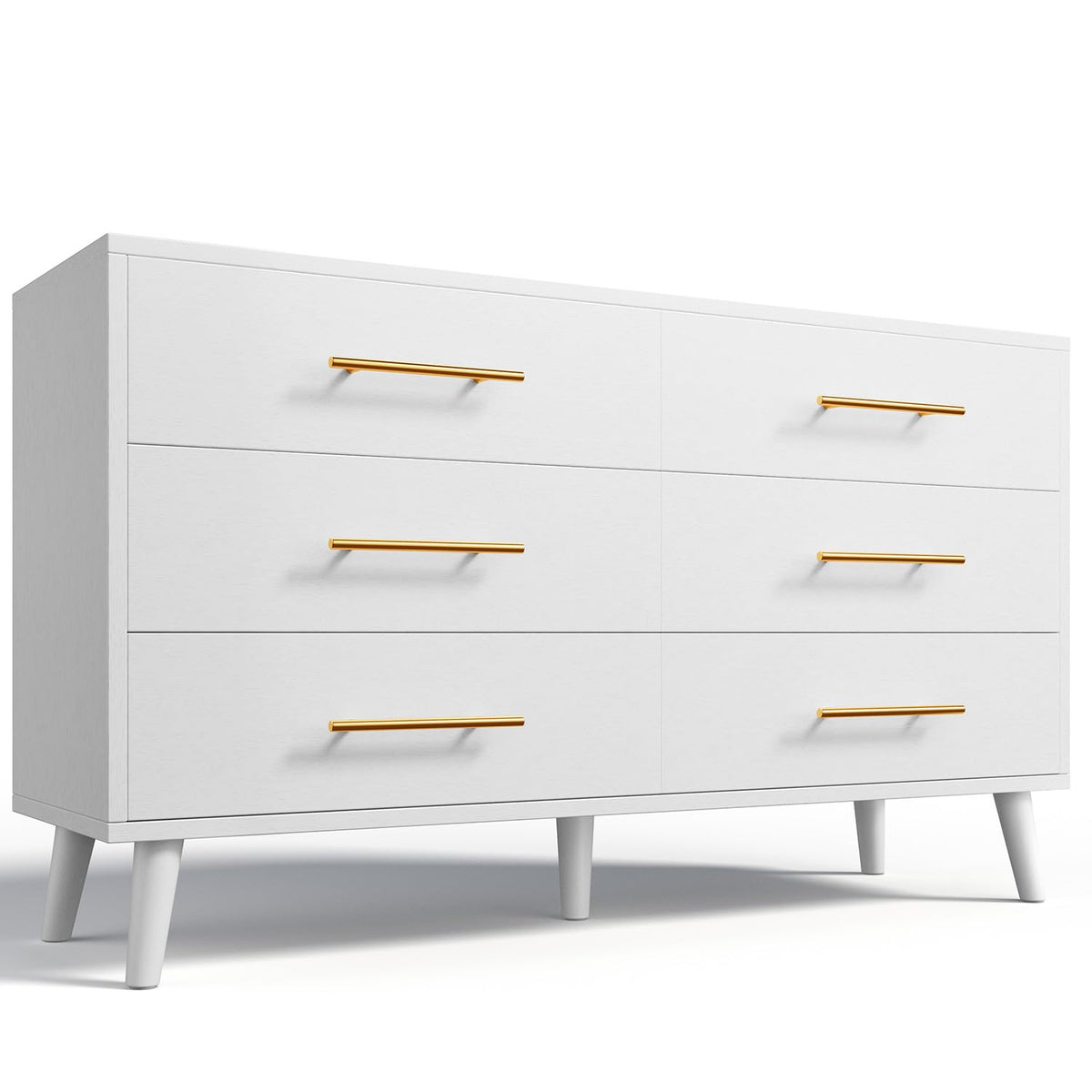 White 6 Drawer Wood Dresser U91371