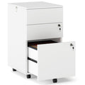 White 3 Drawer File Cabinet with Lock F76004