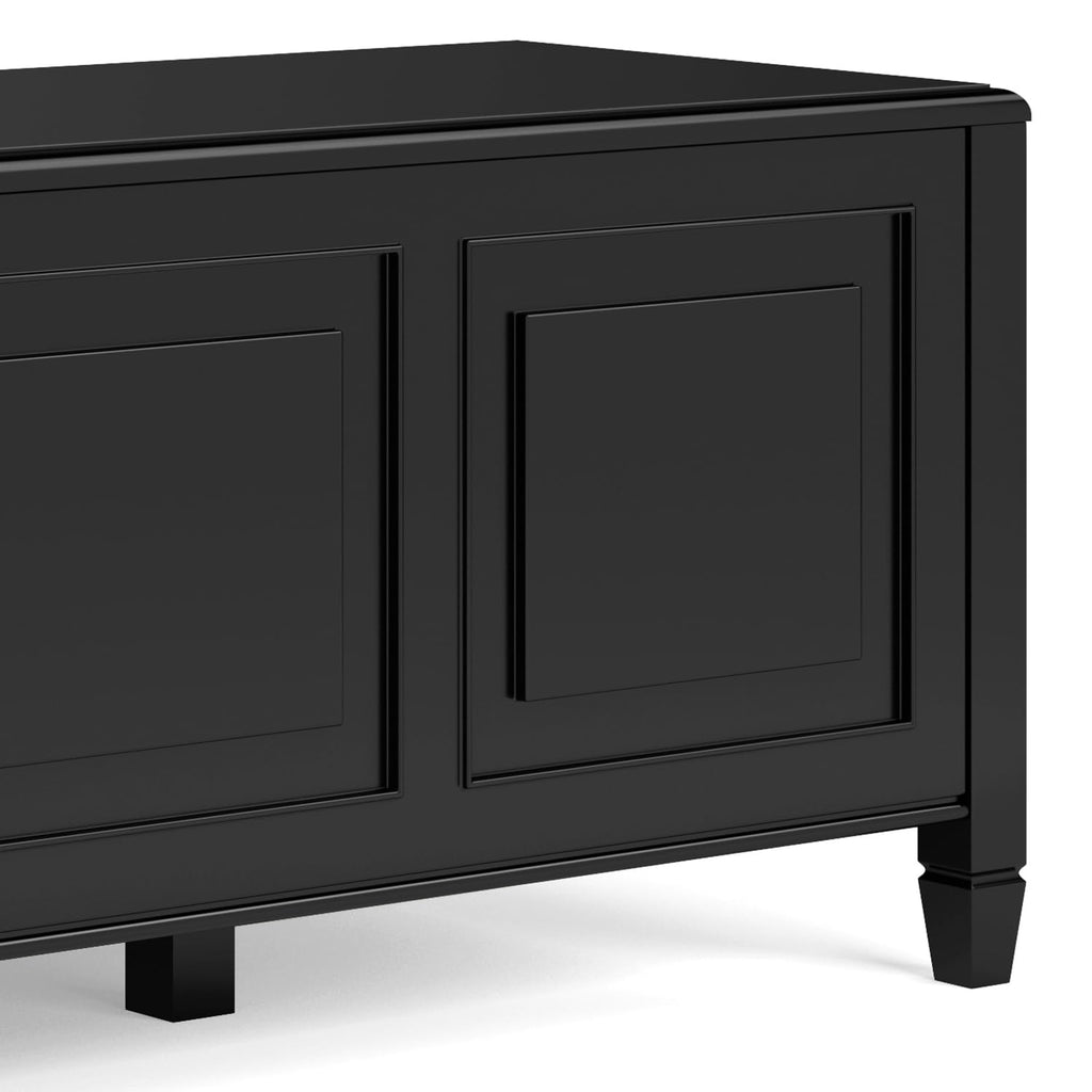 Black Solid Wood Trunk Bench A947649