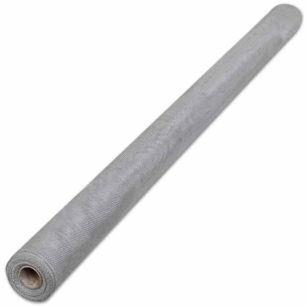 Aluminum Mesh Screen 39.4"x196.9" Silver T618823