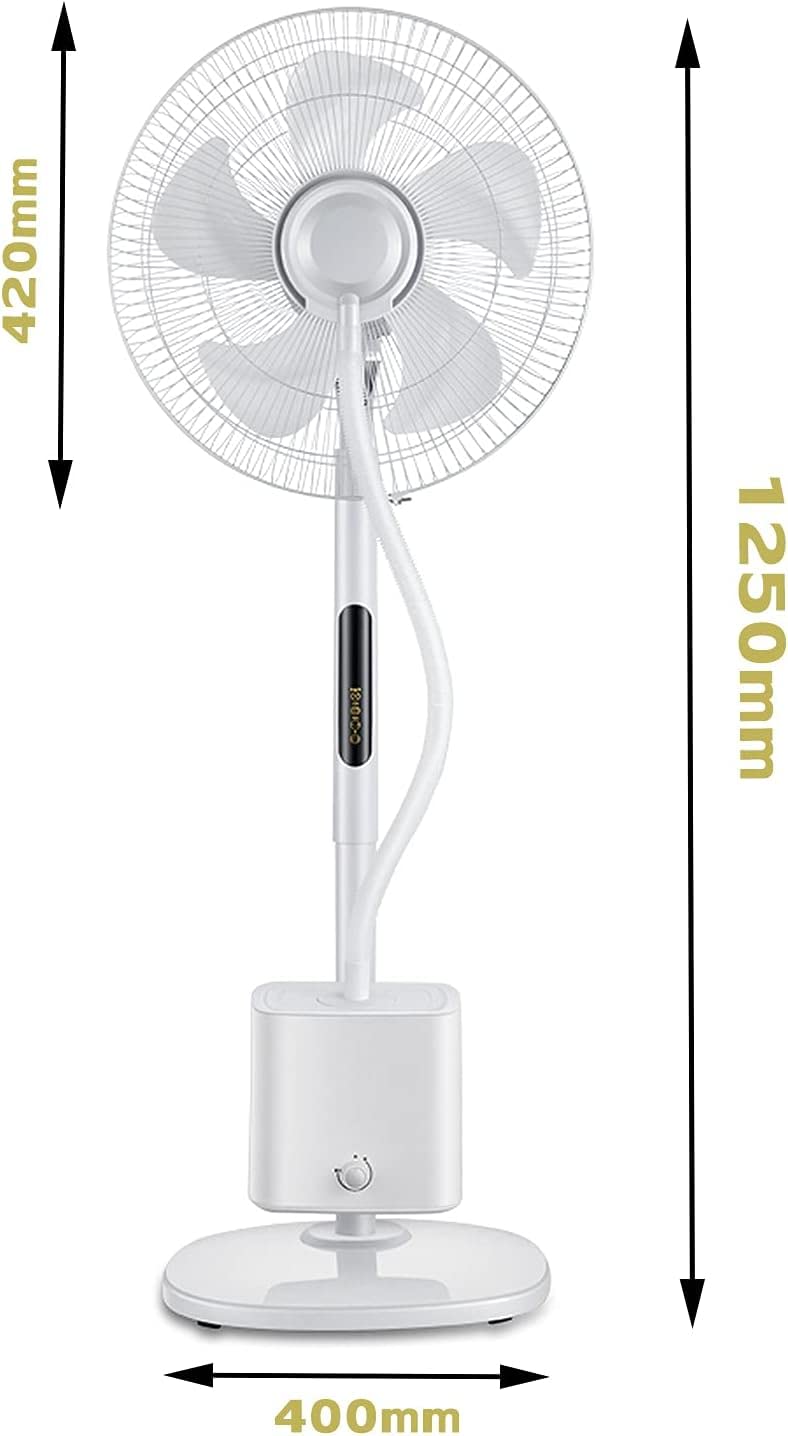 Oscillating Misting Pedestal Fan with Remote Control, 3-Speed, 3 L Water Tank, 16-inch, White Z33315