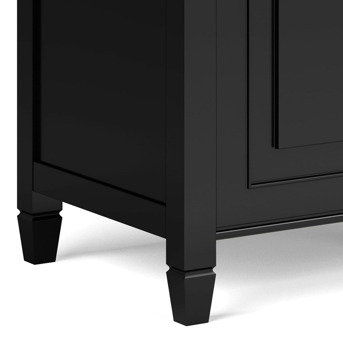 Black Solid Wood Trunk Bench A947649