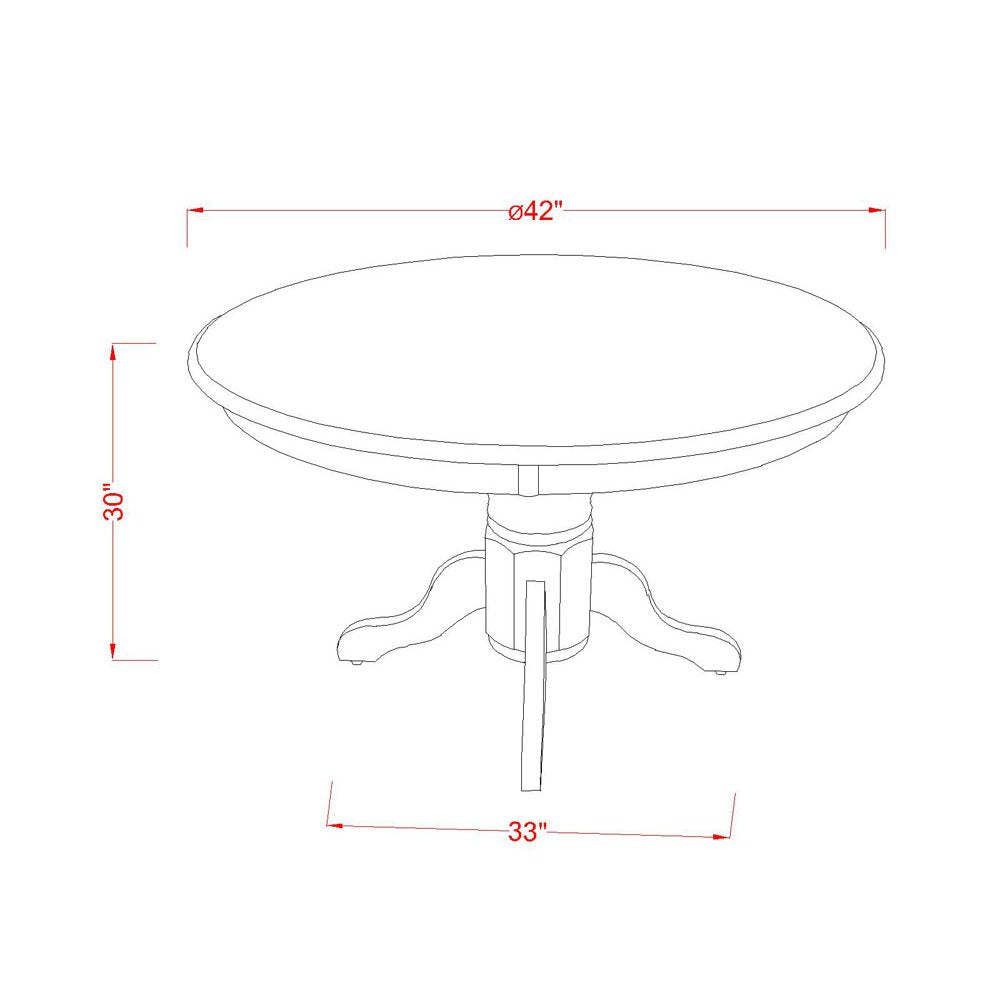 5 Piece Round Dining Table Set with 4 Black Faux Leather Chairs Y741827