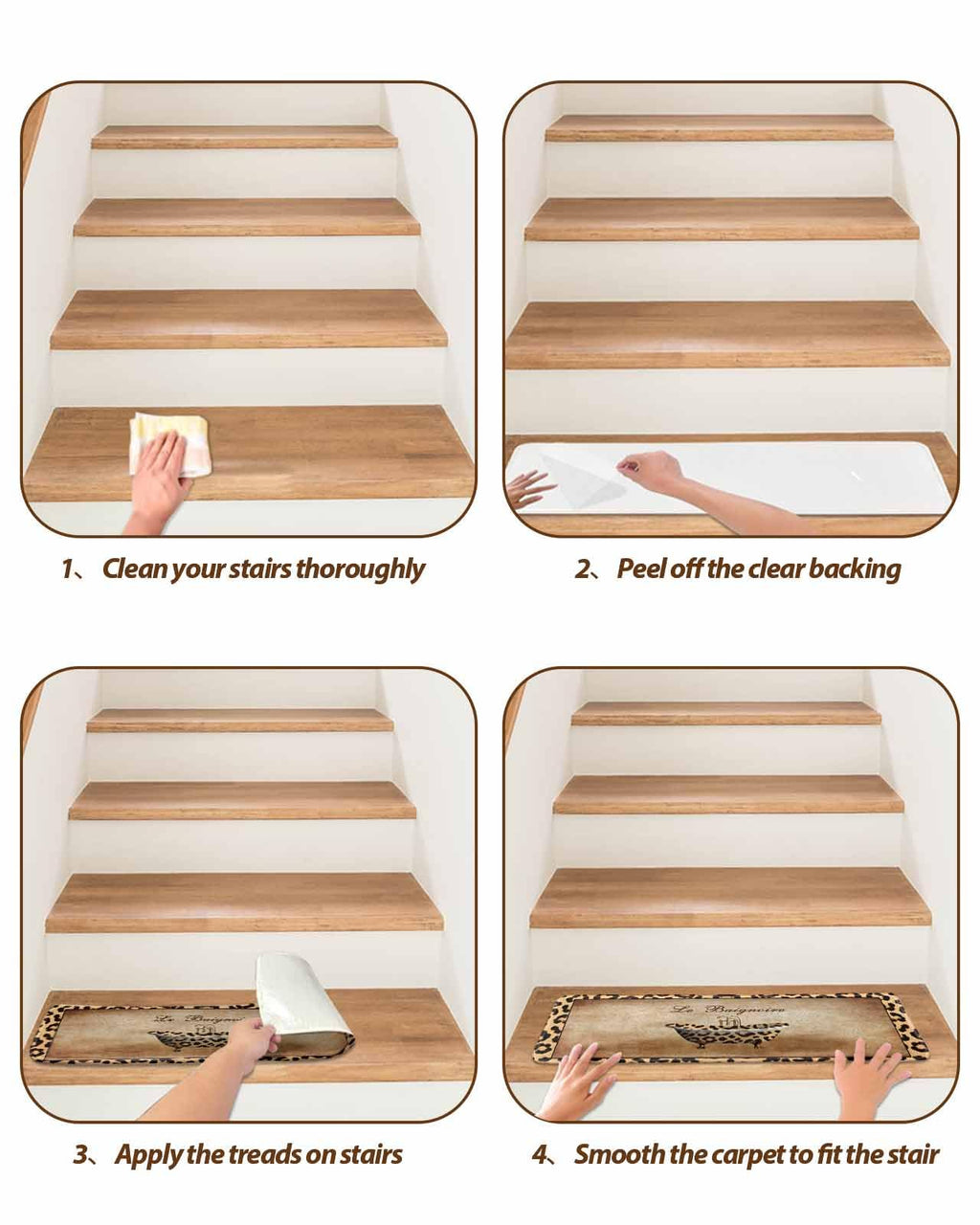 Abstract Art Non Slip Stair Treads 8x30 Inch 4PCS B238046