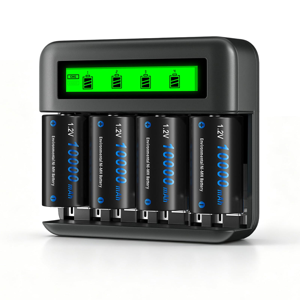 4 Pack Rechargeable D Batteries with Charger M7470