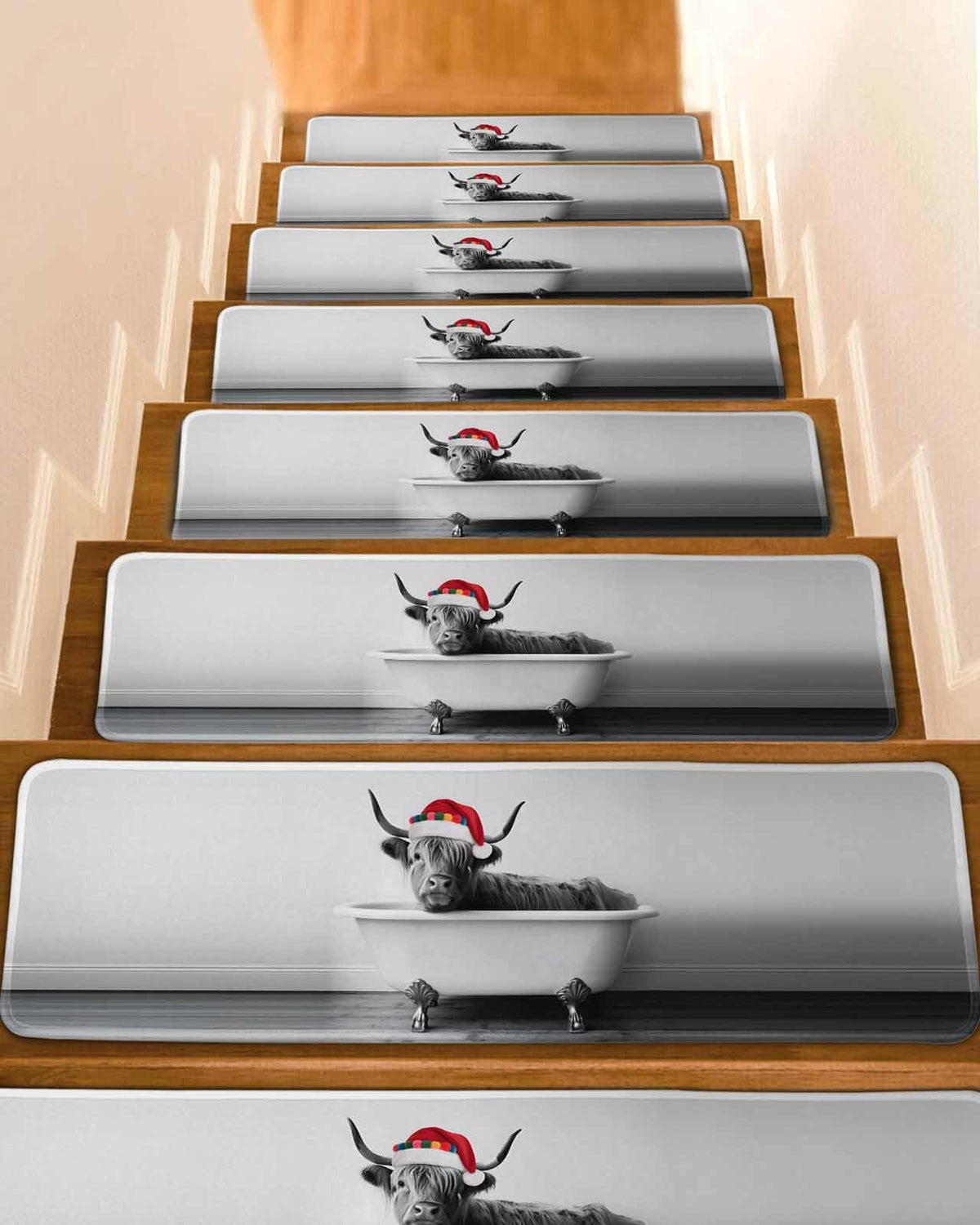 Grey 4 Pack Non Slip Carpet Stair Treads 8x30 inch O28748