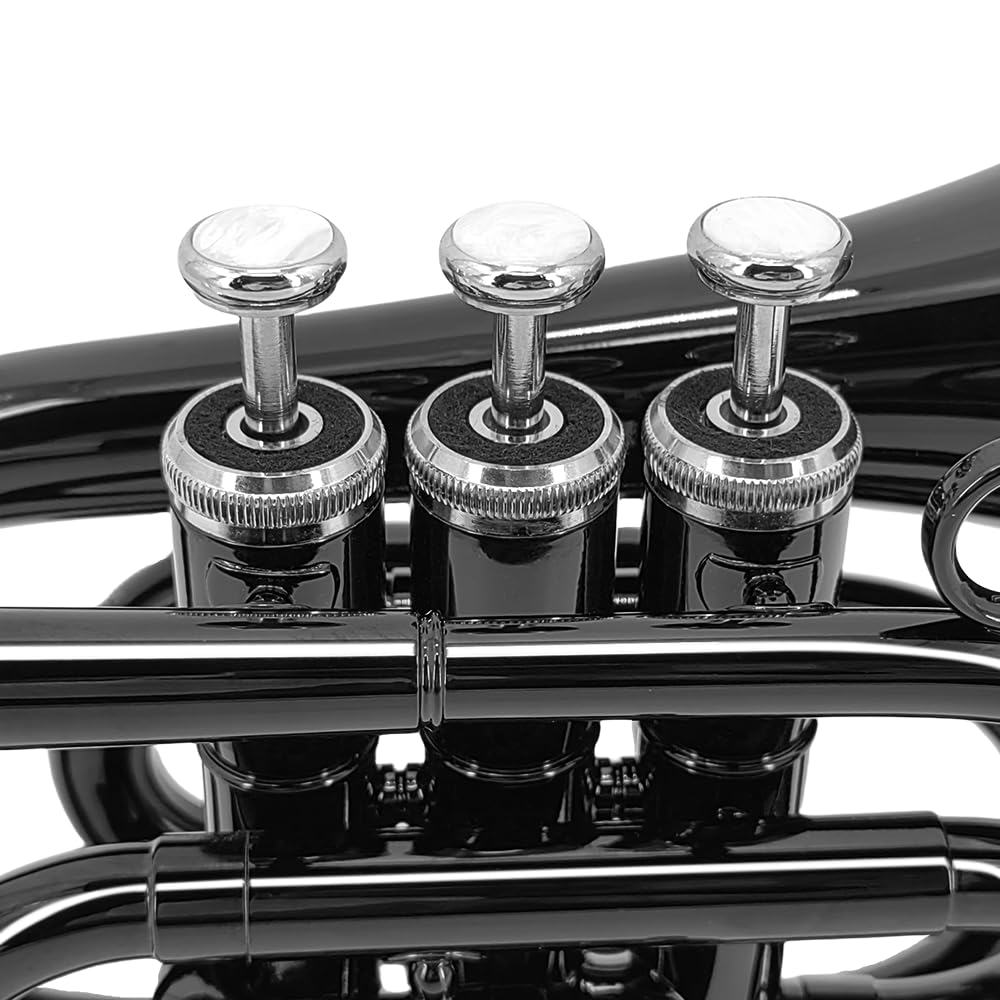 Brass B Flat Nickel Plated Pocket Trumpet with 7C Mouthpiece N579