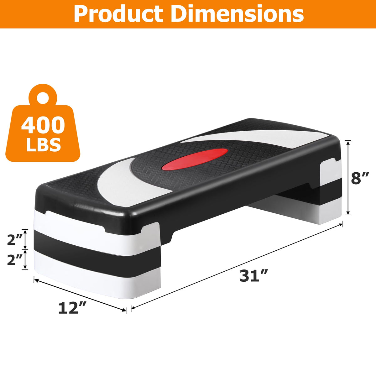 30'' Adjustable Non-Slip Aerobics Stepper Q473602