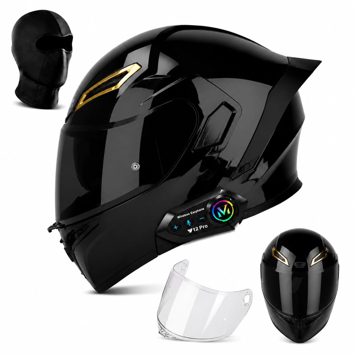 Bluetooth Modular Flip-Up Full Face Motorcycle Helmet D96269