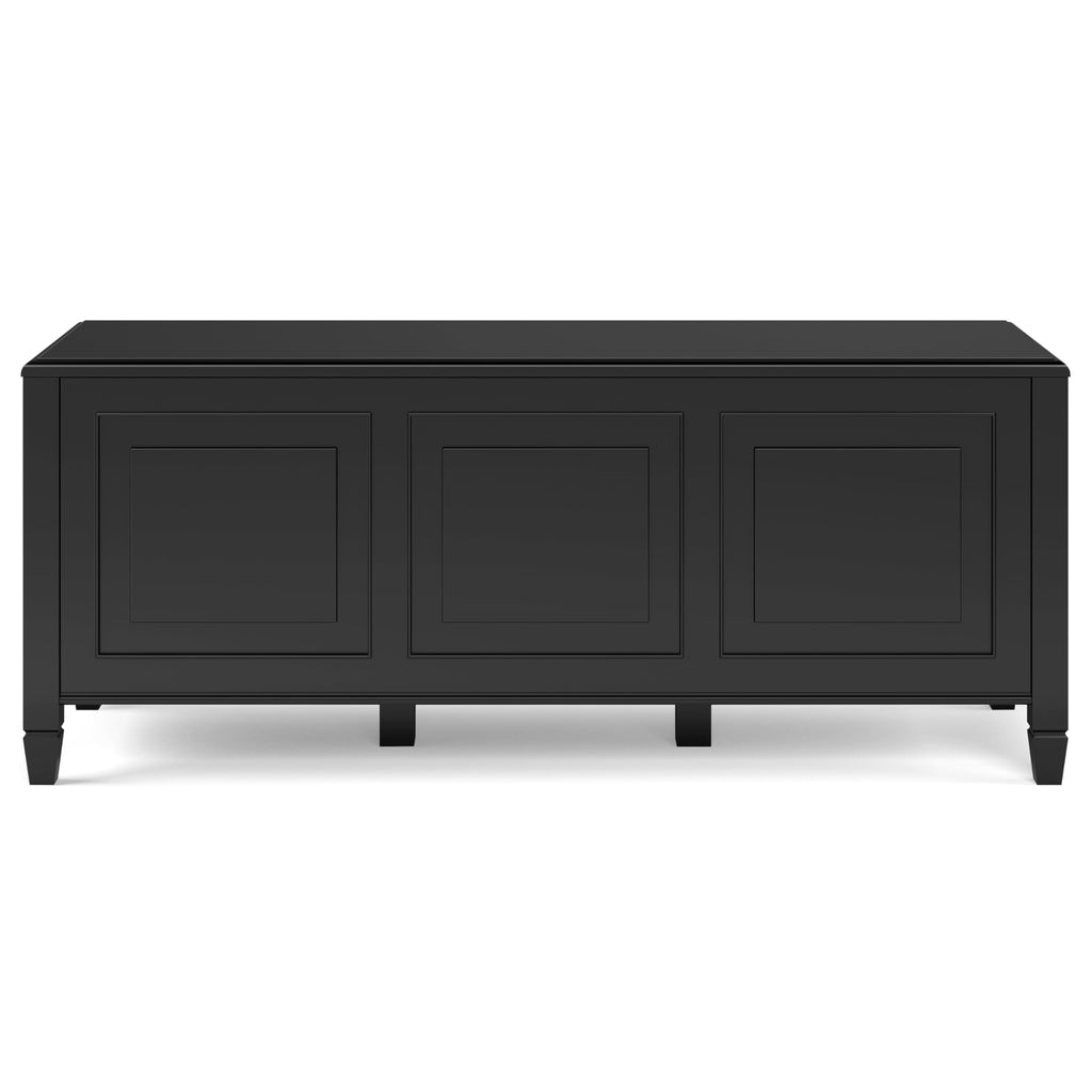 Black Solid Wood Trunk Bench A947649