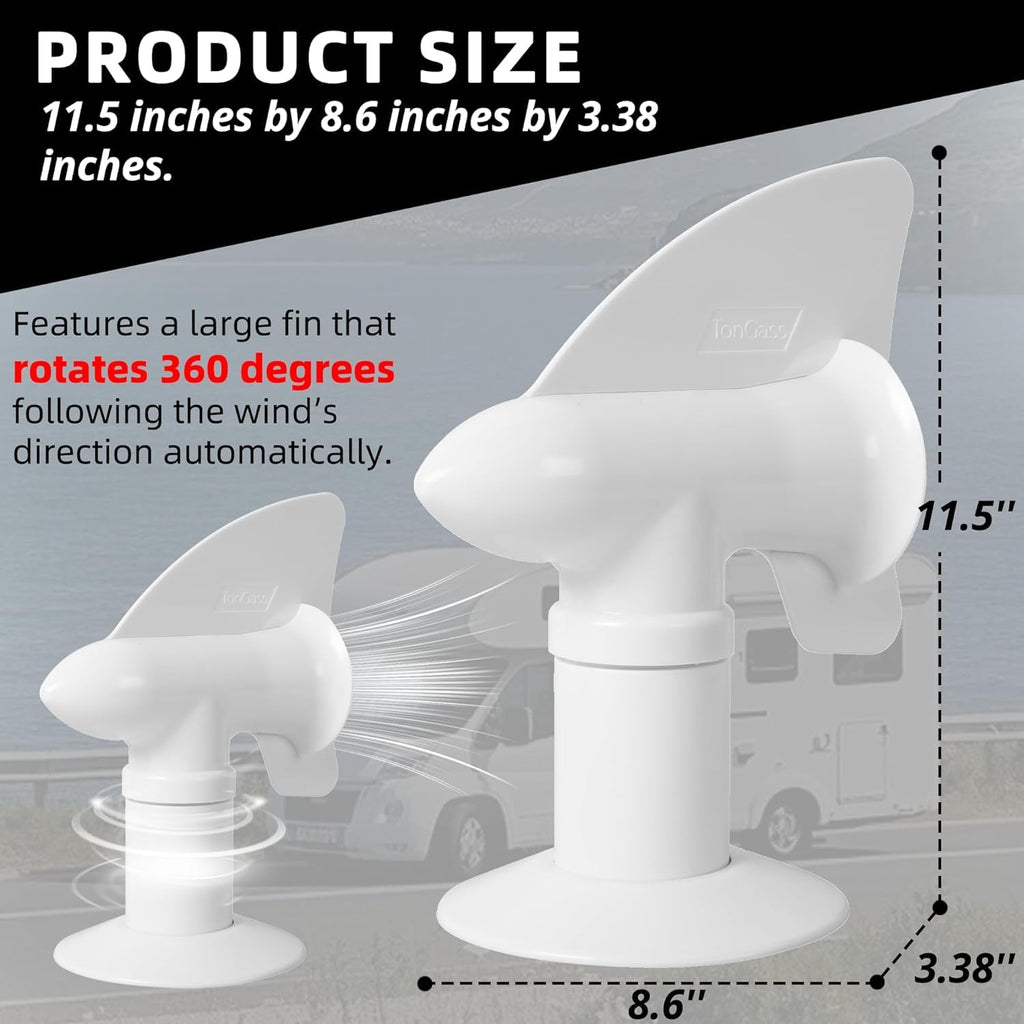 White RV Rotating Sewer Plumbing Vent Cover P813