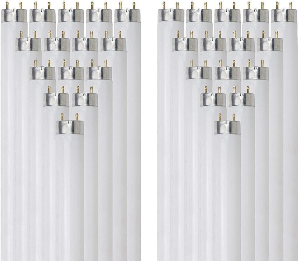 25W 2300 Lumen 3500K Neutral White T8 Fluorescent Tube Light Bulb Pack of 30 Y25299
