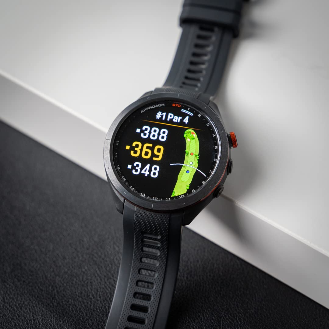 Black 47mm Golf GPS Smartwatch O5284