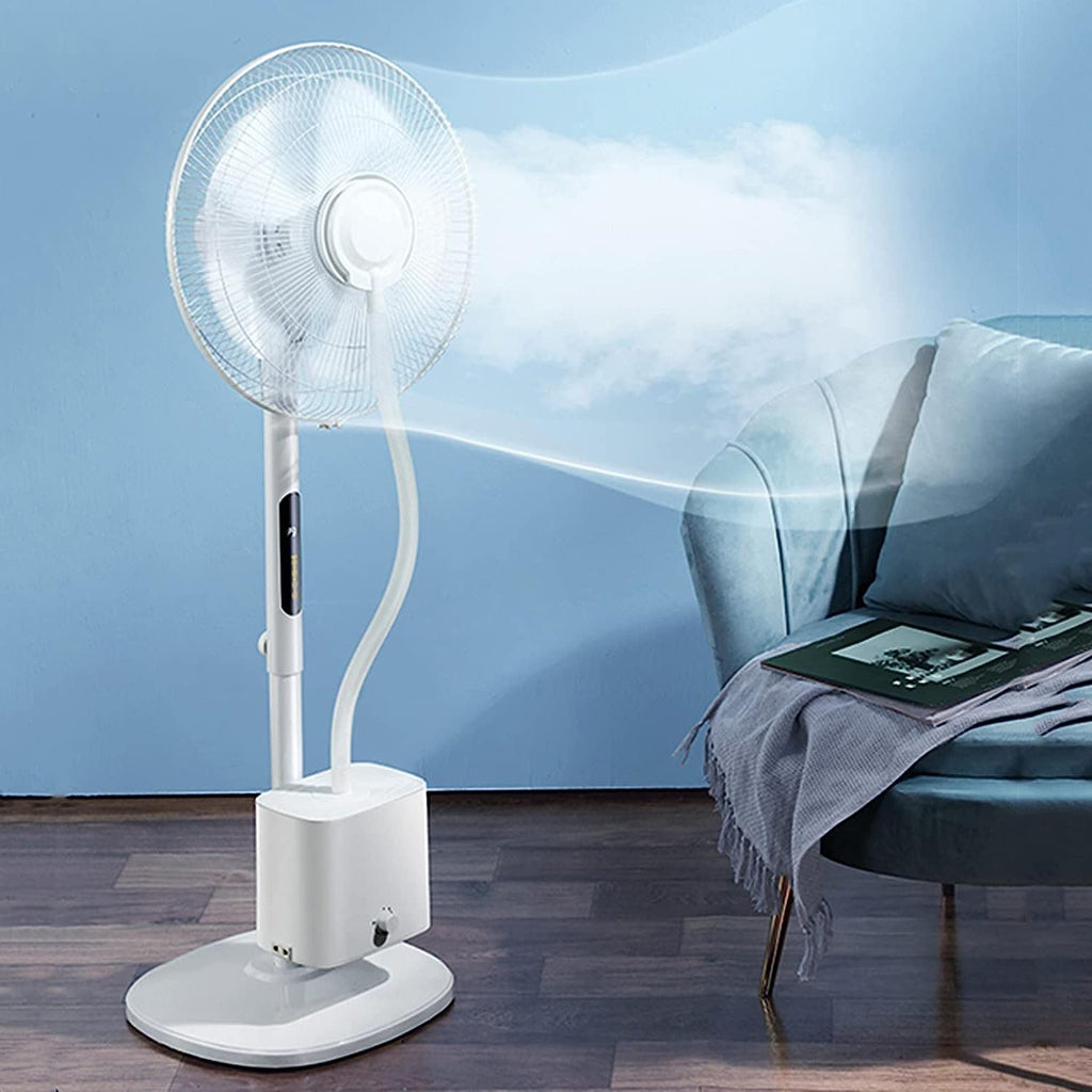 Oscillating Misting Pedestal Fan with Remote Control, 3-Speed, 3 L Water Tank, 16-inch, White Z33315