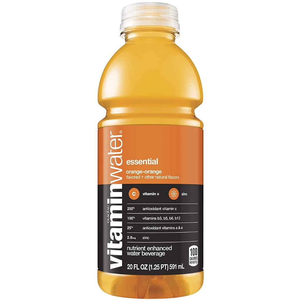 Orange Electrolyte Enhanced Bottled Water with Vitamins, 20-Ounce (Pack of 6) E143179