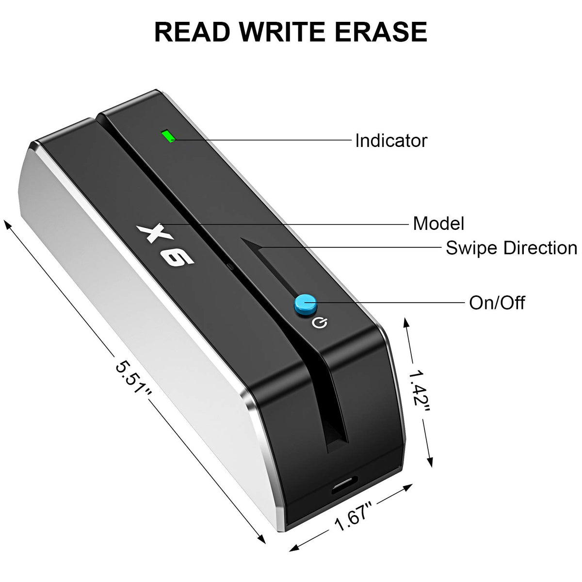 USB Magnetic Card Reader Writer Encoder T8092