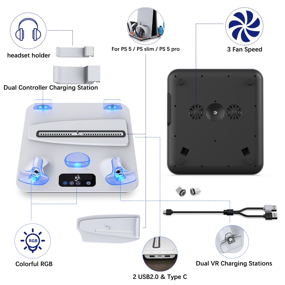 PS5 Cooling Station with Controller & PS VR2 Charger X753201