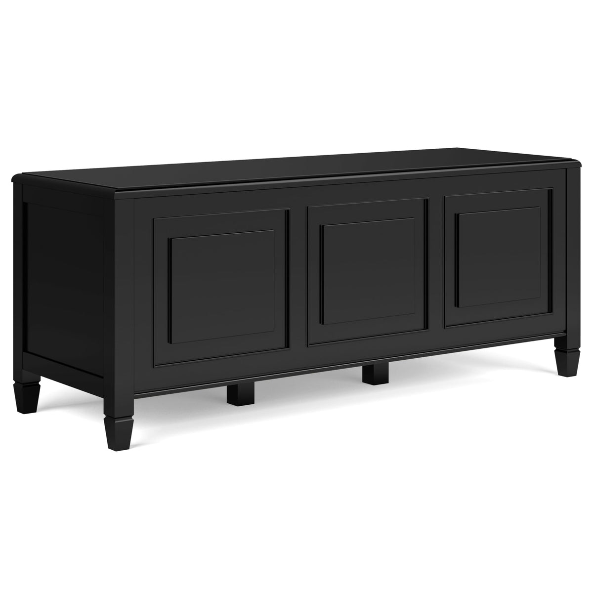 Black Solid Wood Trunk Bench A947649