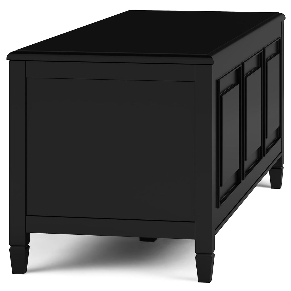 Black Solid Wood Trunk Bench A947649
