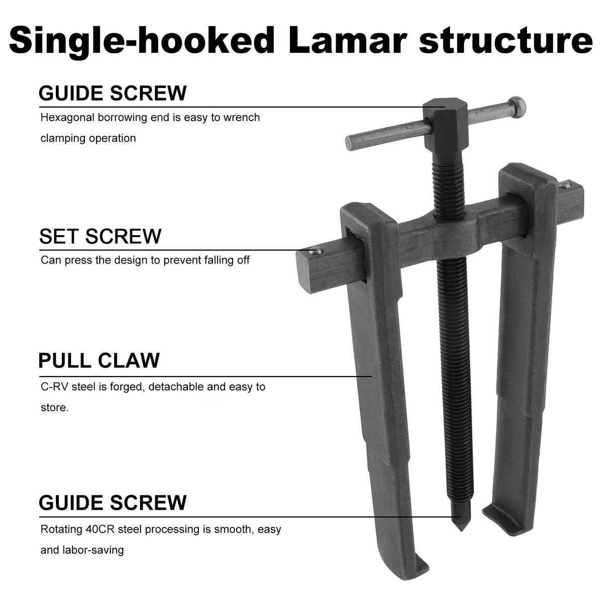 Adjustable Two Jaw Carbon Steel Bearing Puller 8 inch G515852
