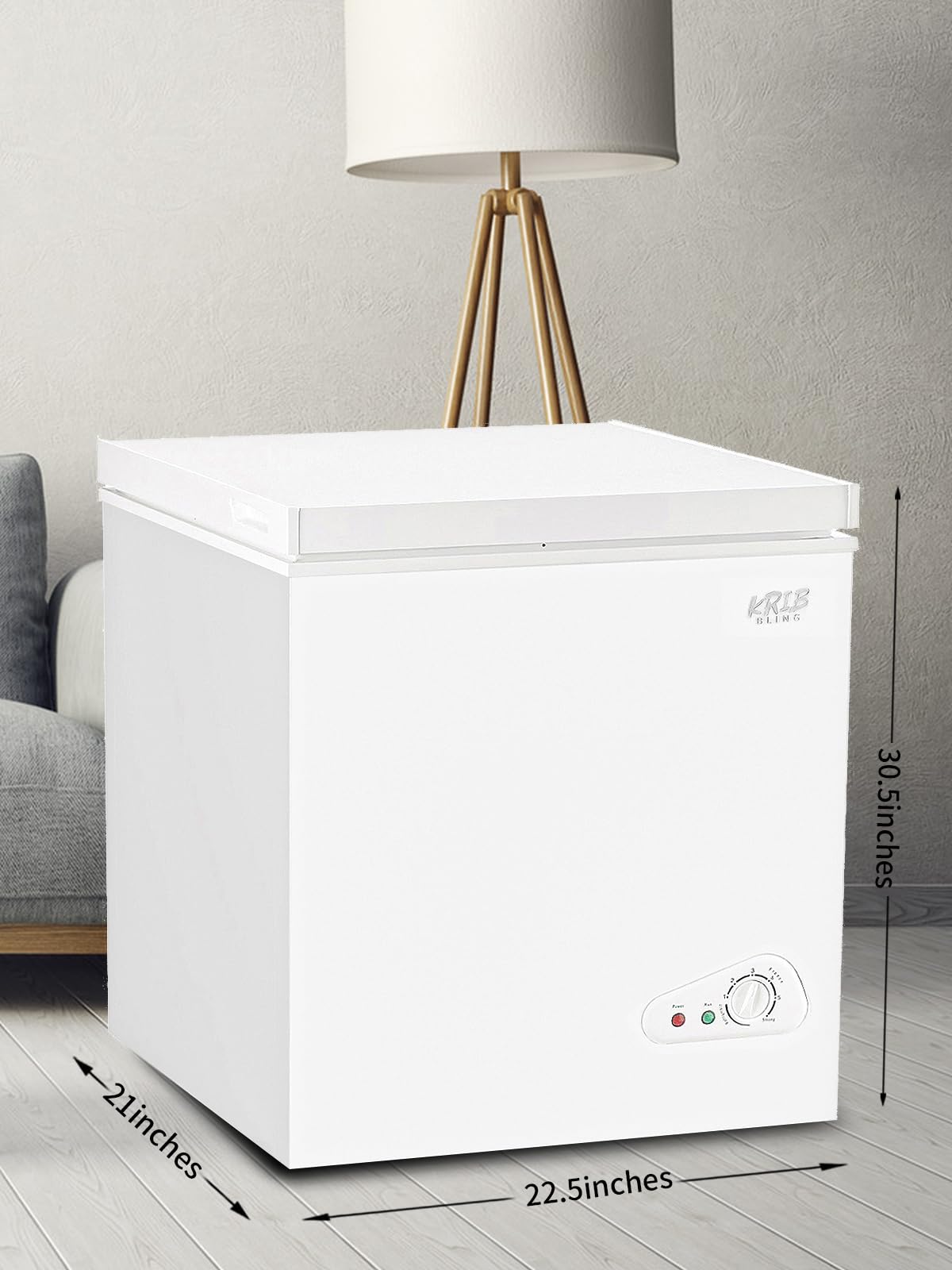 Compact Chest Freezer with Removable Storage Basket, 5.0 cu.ft, White P460318