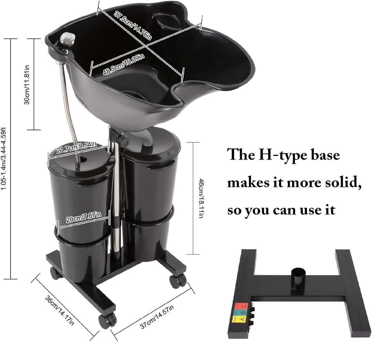 Portable Plastic Shampoo Unit with Electric Pump I773