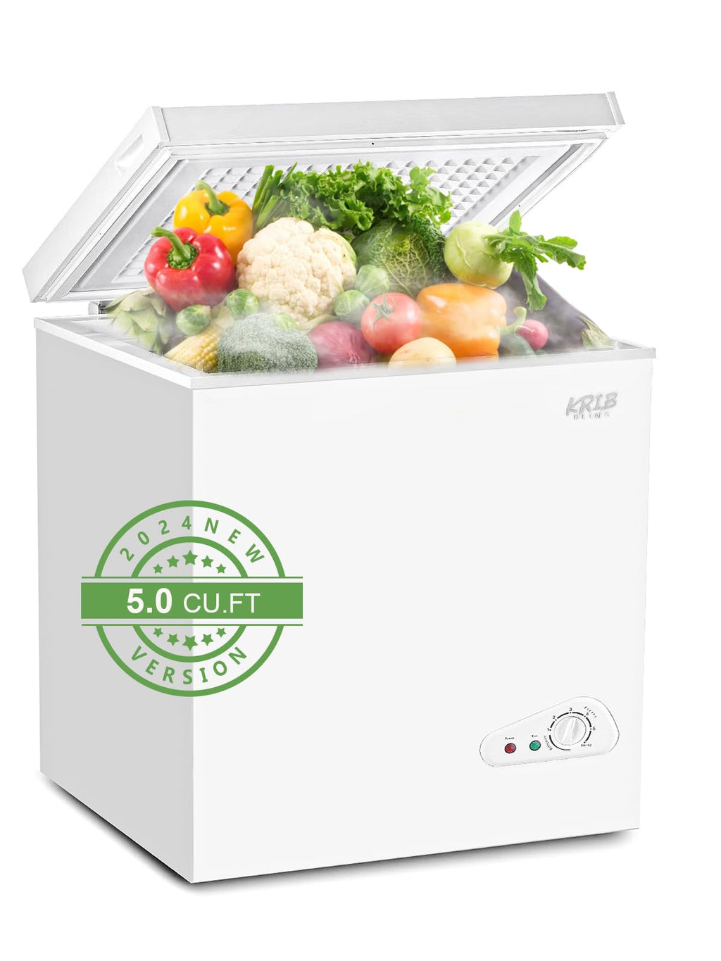 Compact Chest Freezer with Removable Storage Basket, 5.0 cu.ft, White P460318