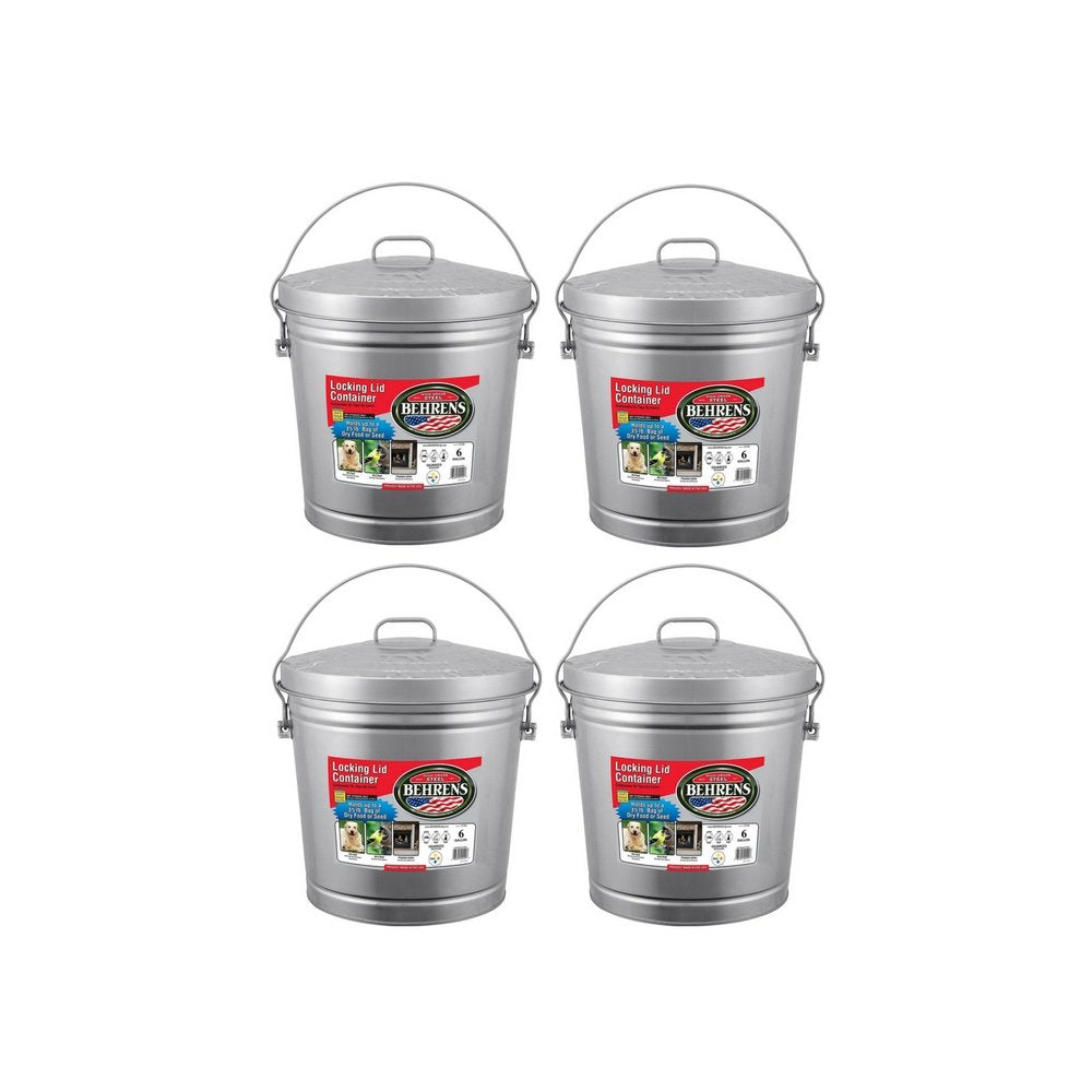 6-Gallon Locking Lid Can 4 Pack E62047