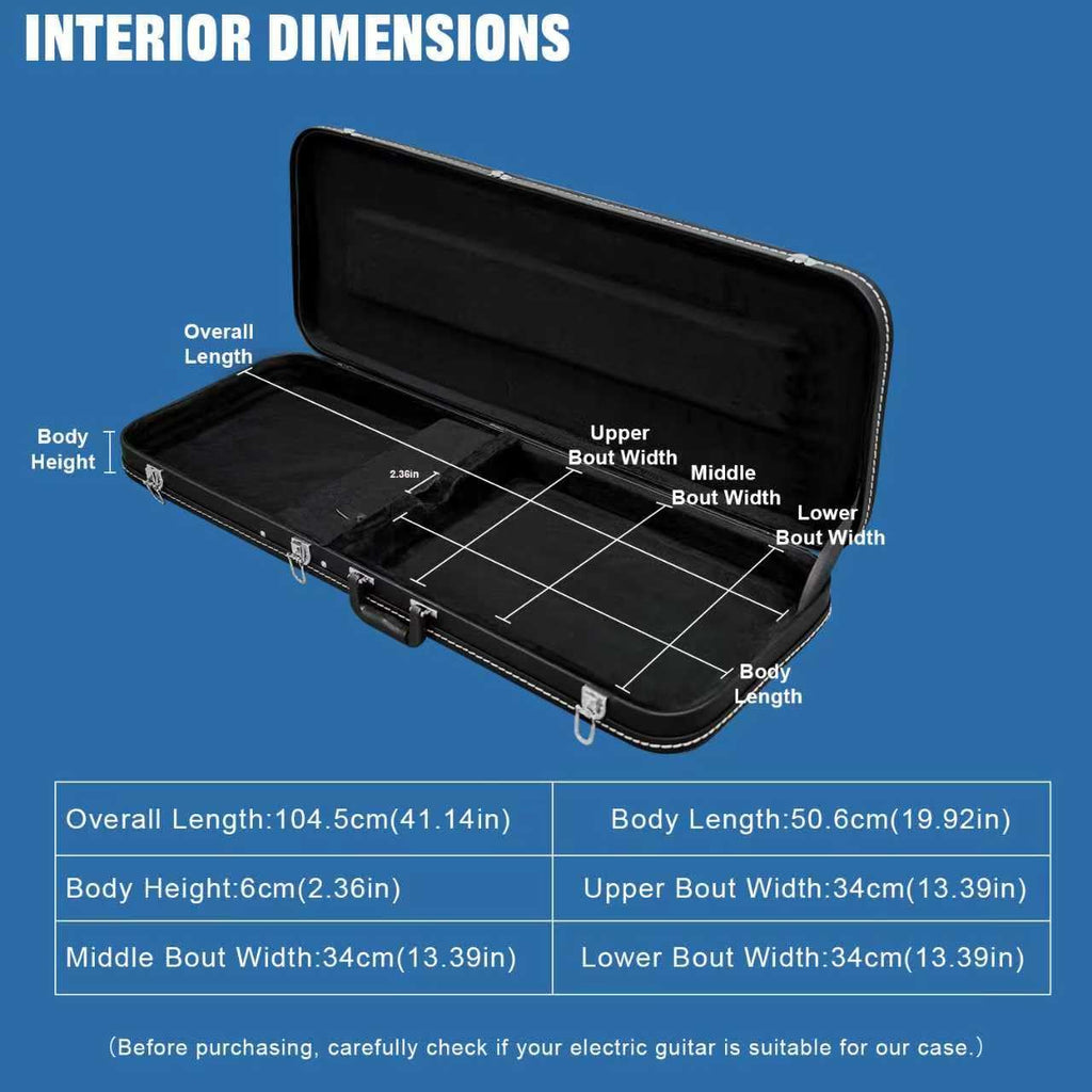 39 Inch Wooden Hard Shell Electric Guitar Case with Lock Latch D233