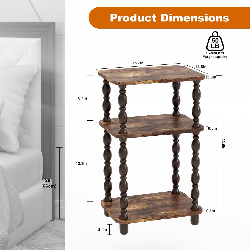 3-Tier Narrow End Table W8452