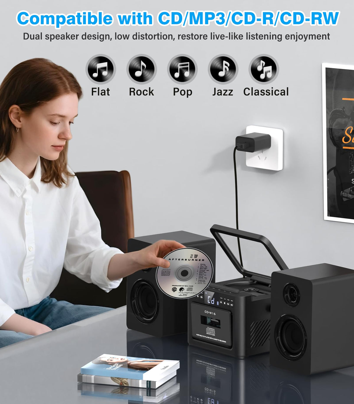 Home Stereo System with CD and Cassette Player V16537