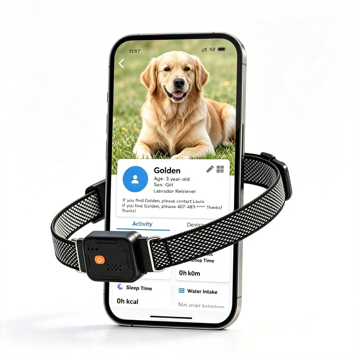 GPS Dog Collar & Pet Tracker Black U15186