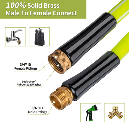 100FT x 5/8" Lightweight Hybrid Rubber Garden Hose J6754