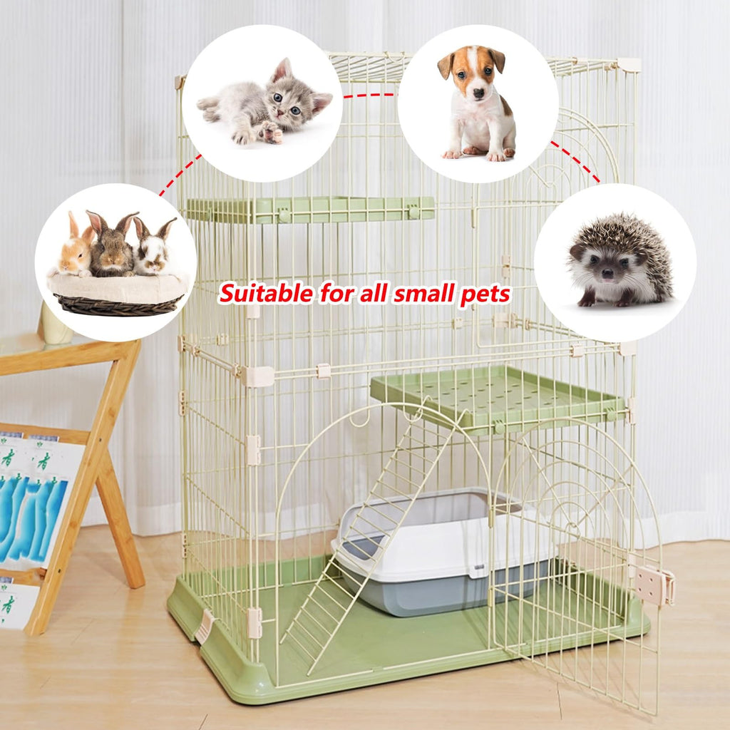 3/4-Tier Wire Cat Cage Playpen Kennel with Hammock L763