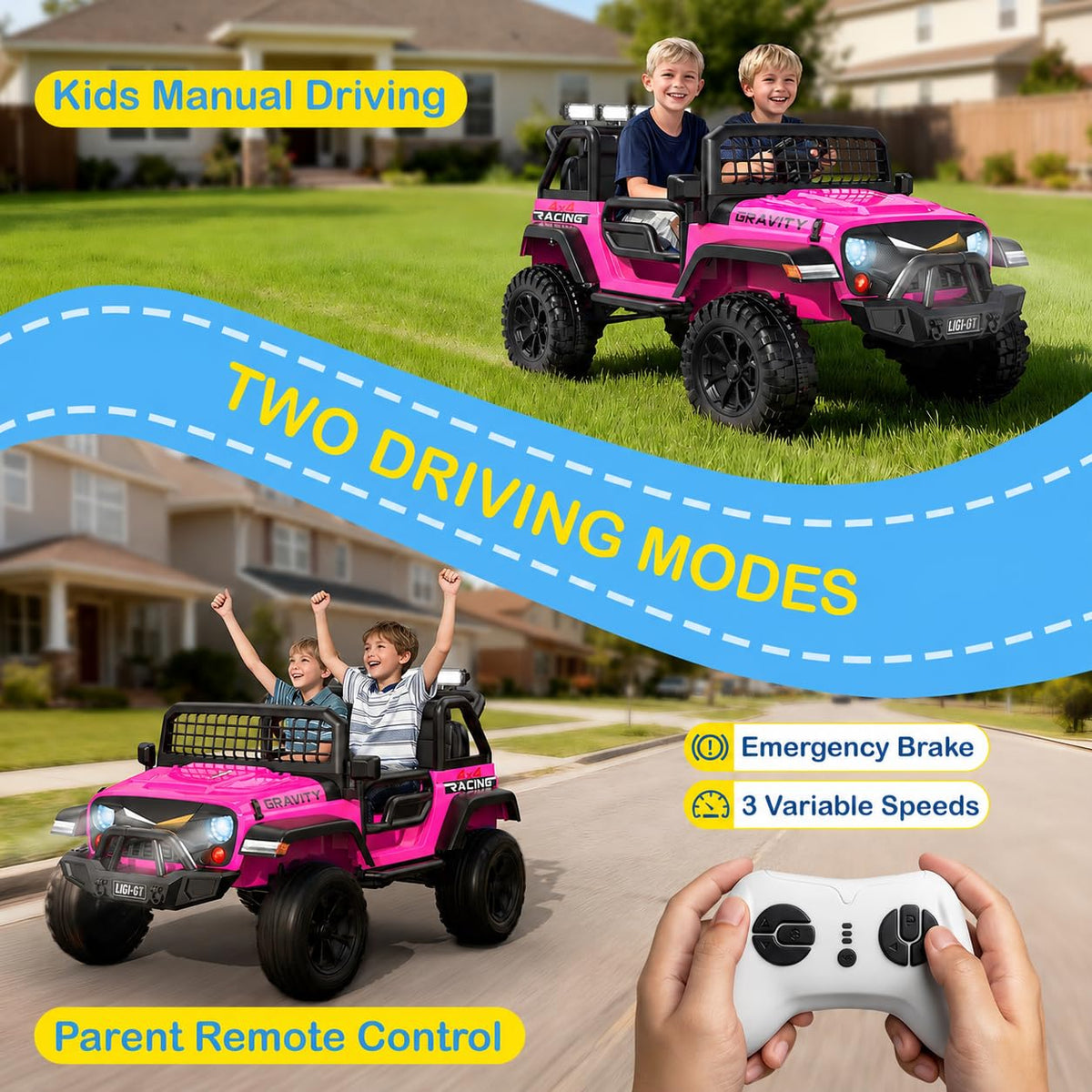 24V 2 Seater 4WD Ride On Car D975