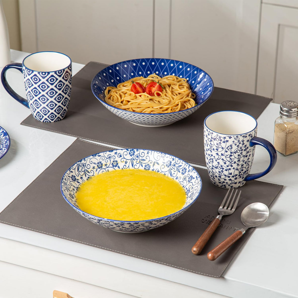 40 Oz Ceramic Pasta Bowls Set of 4 C732253