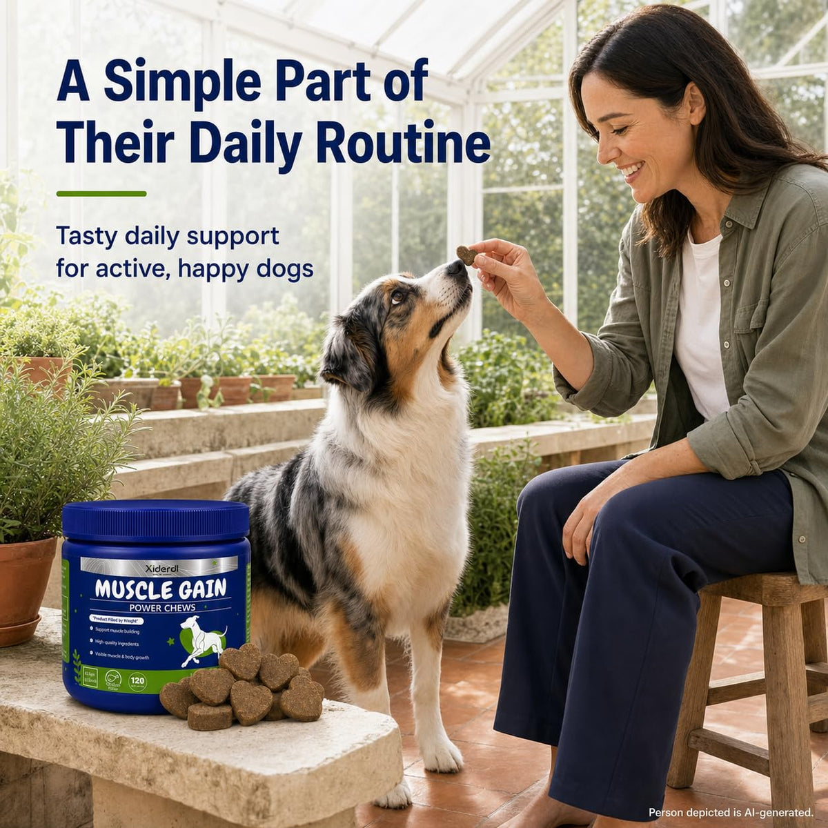 High Protein Muscle Support Soft Chews for Dogs, 120 Count U695944