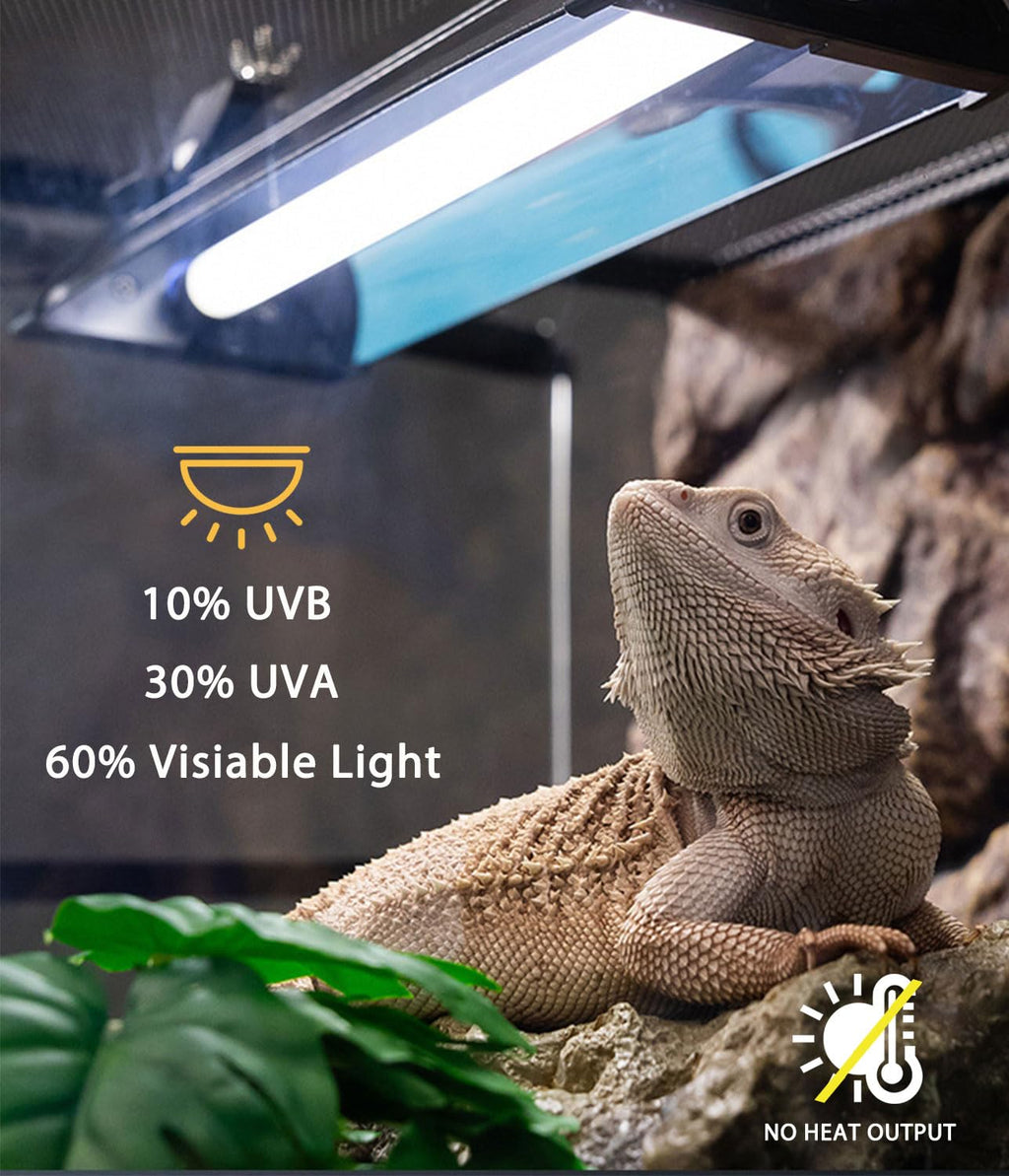 8W 12 Inch Switchable 10.0 & 5.0 UVB Reptile Light Fixture Combo Kit I844498