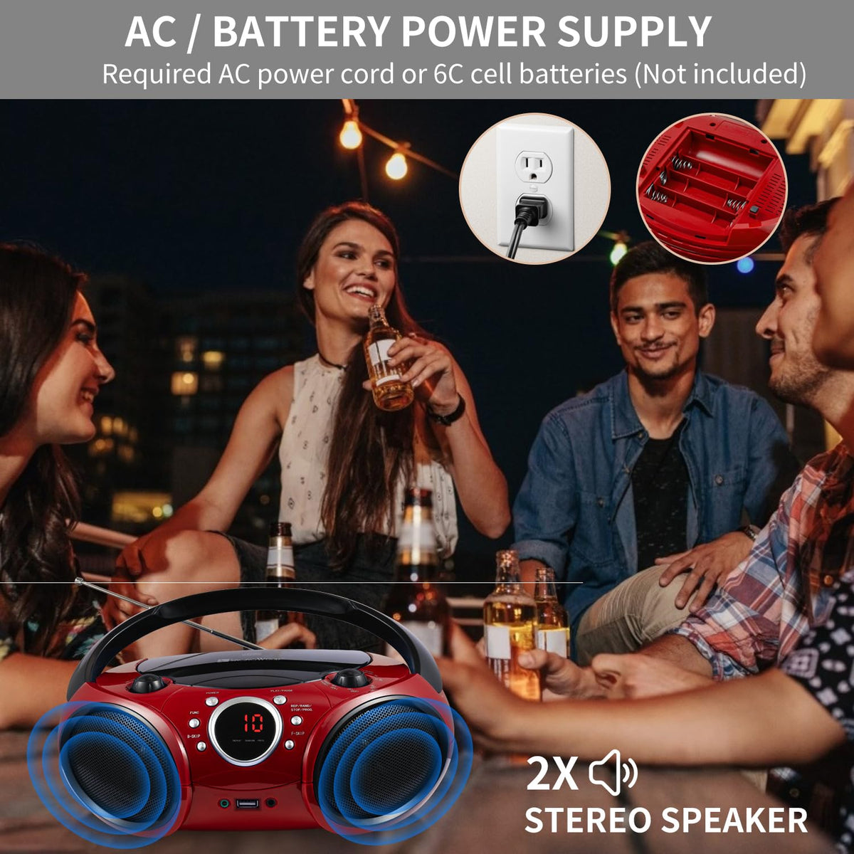 Portable CD Player Boombox Q669
