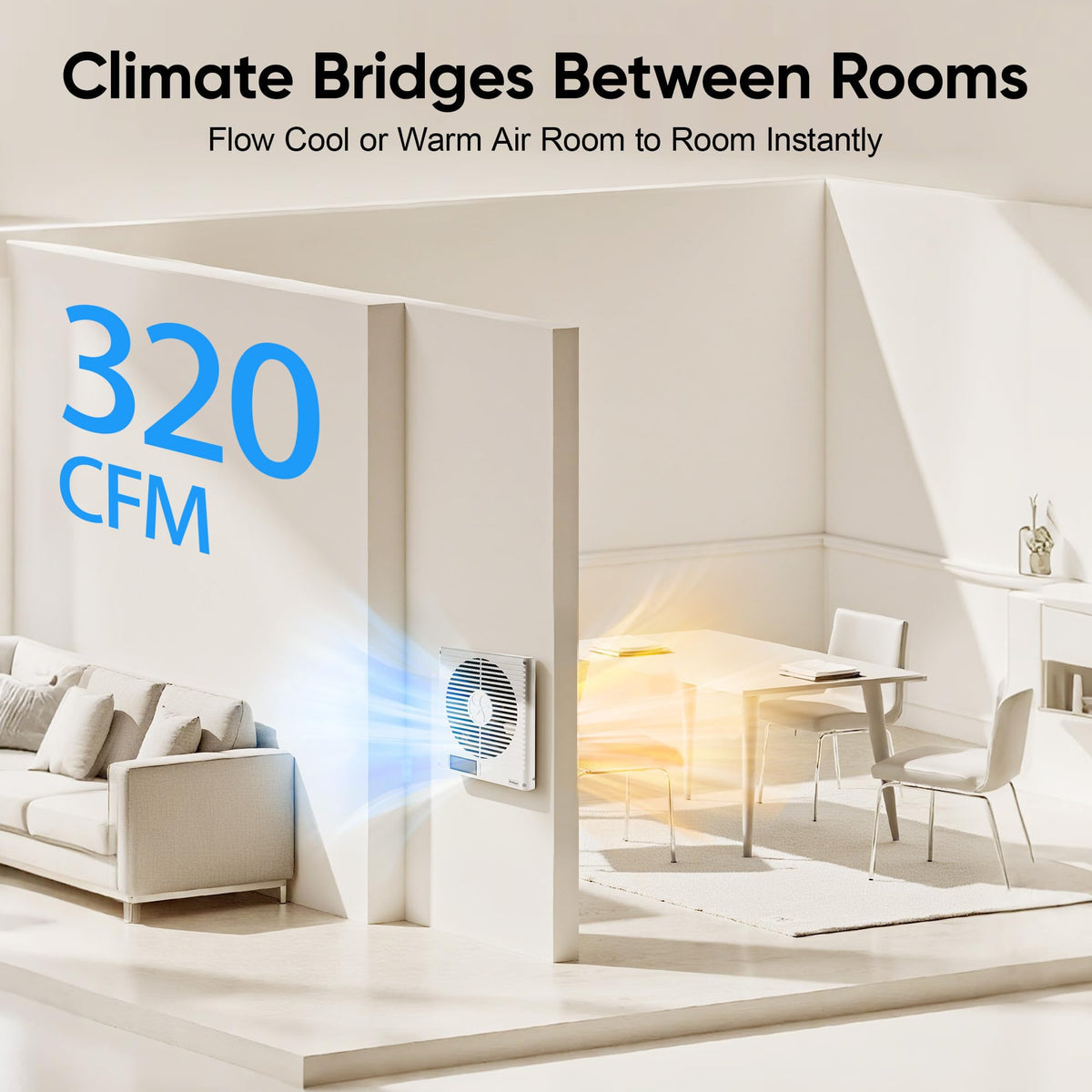 8" Room to Room Air Transfer Fan with Remote Y124682