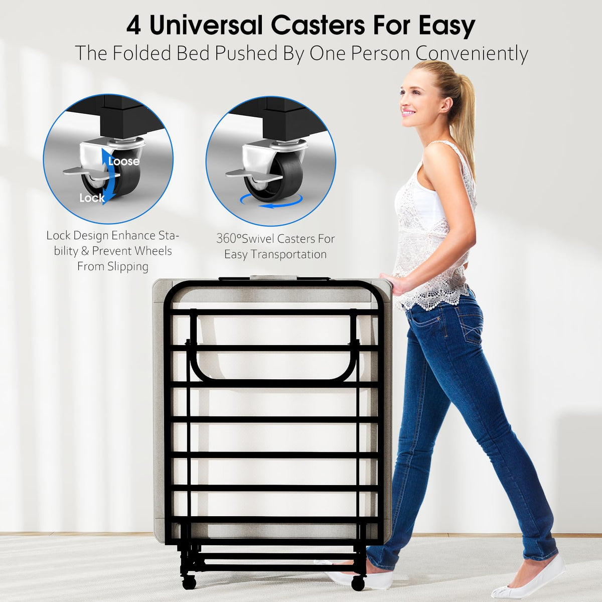Folding Bed with Mattress J62216