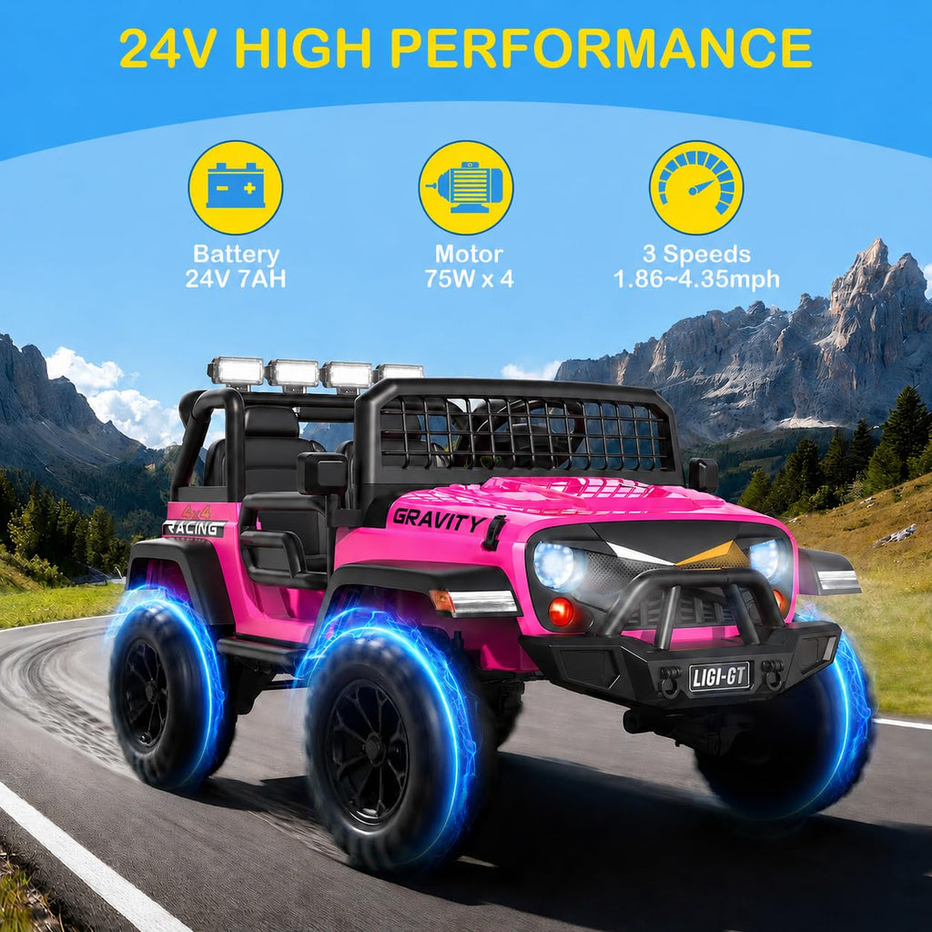 24V 2 Seater 4WD Ride On Car D975