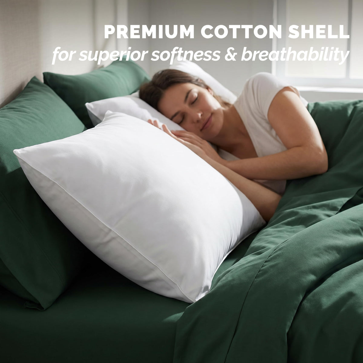 King Size Cotton Bed Pillows Set of 2 B778600