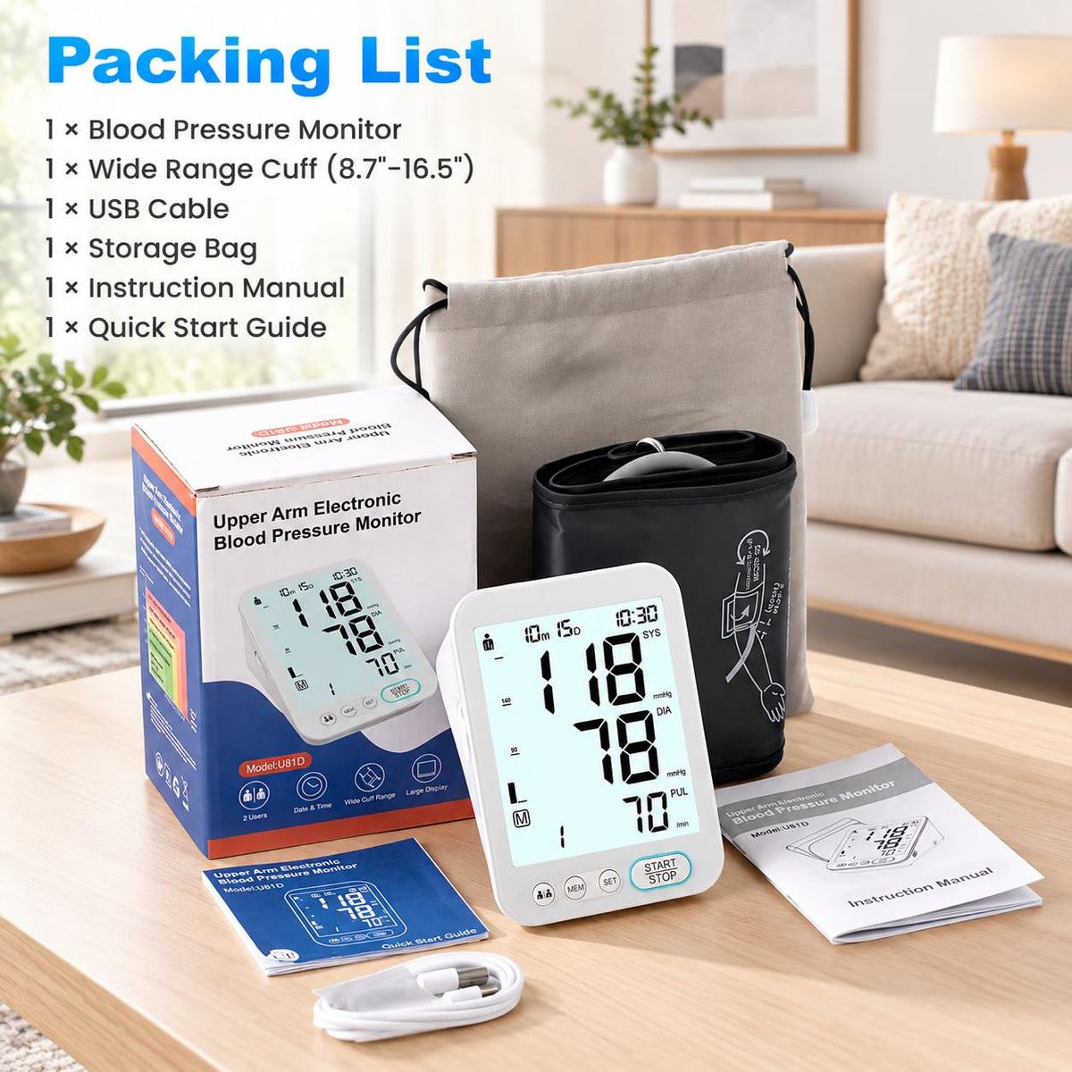 Blood Pressure Monitor Upper Arm with Storage Bag N50980