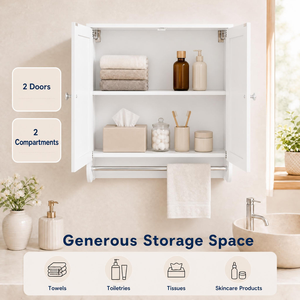 Wall Mounted Bathroom Cabinet D8703