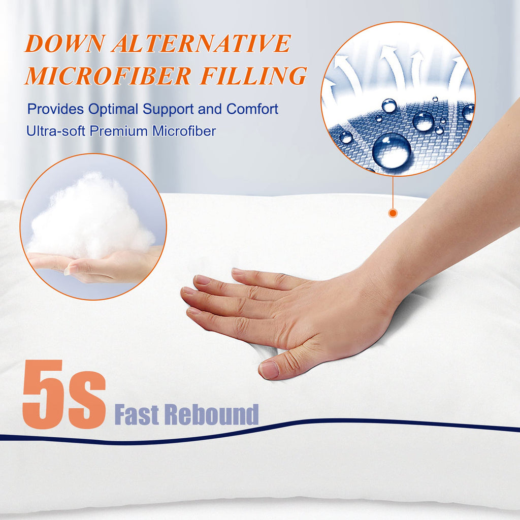 King Size Set of 2 Firm Bed Pillows Q81938